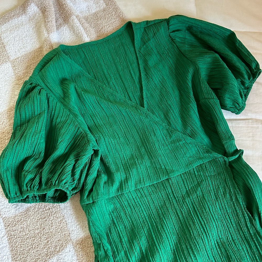 green wrap dress